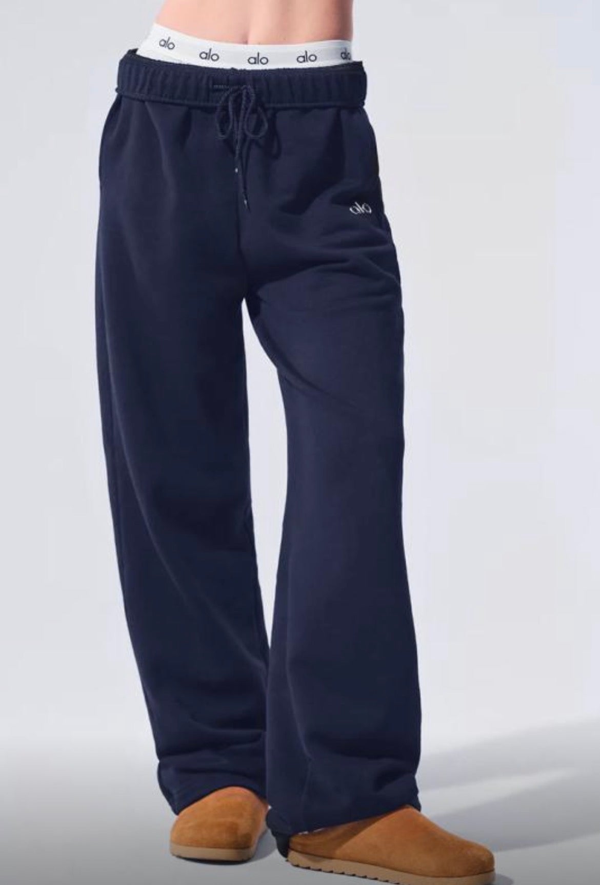 Ensemble 1/4 zip yoga femme - Marine