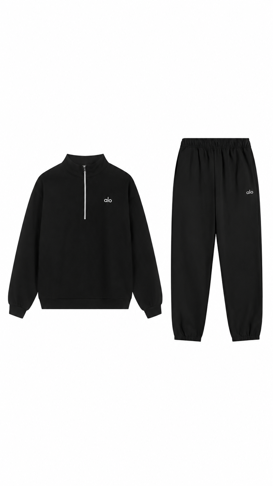 Ensemble 1/4 zip yoga femme - Black