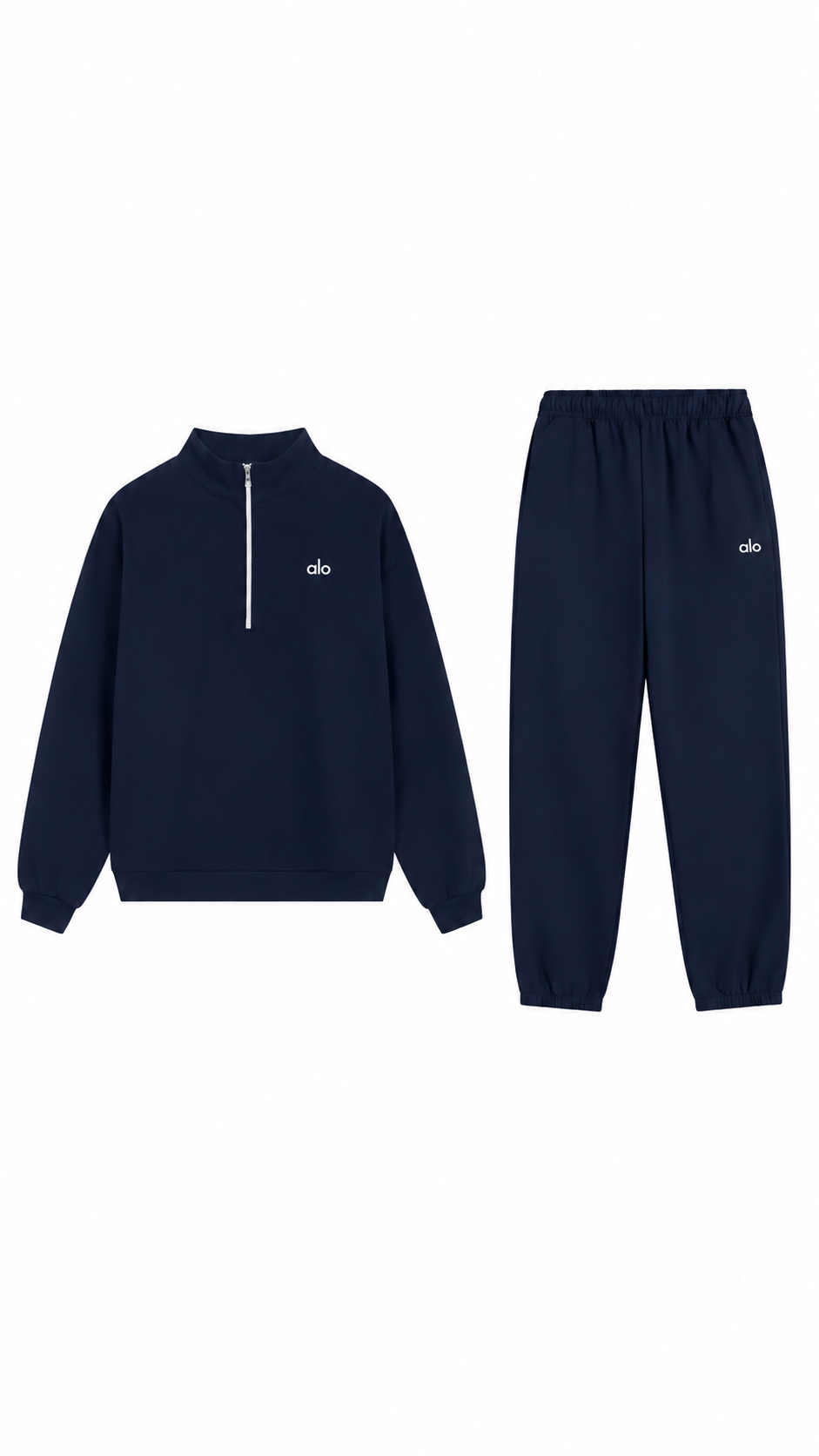 Ensemble 1/4 zip yoga femme - Marine