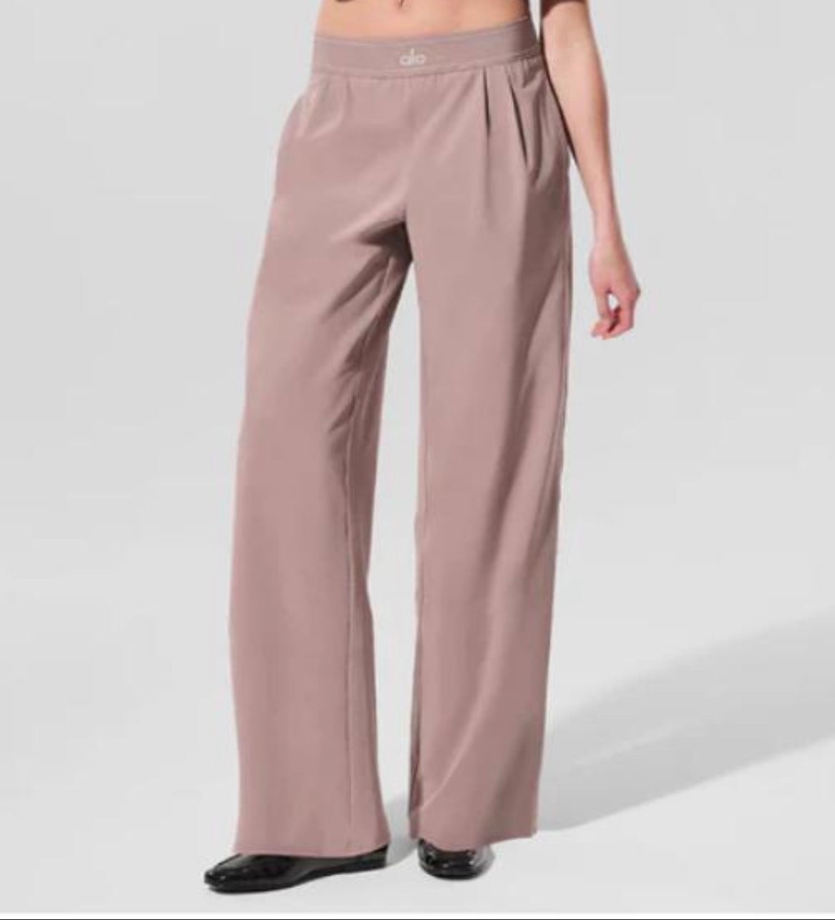 Pantalon Large Taille Haute Yoga - Taupe