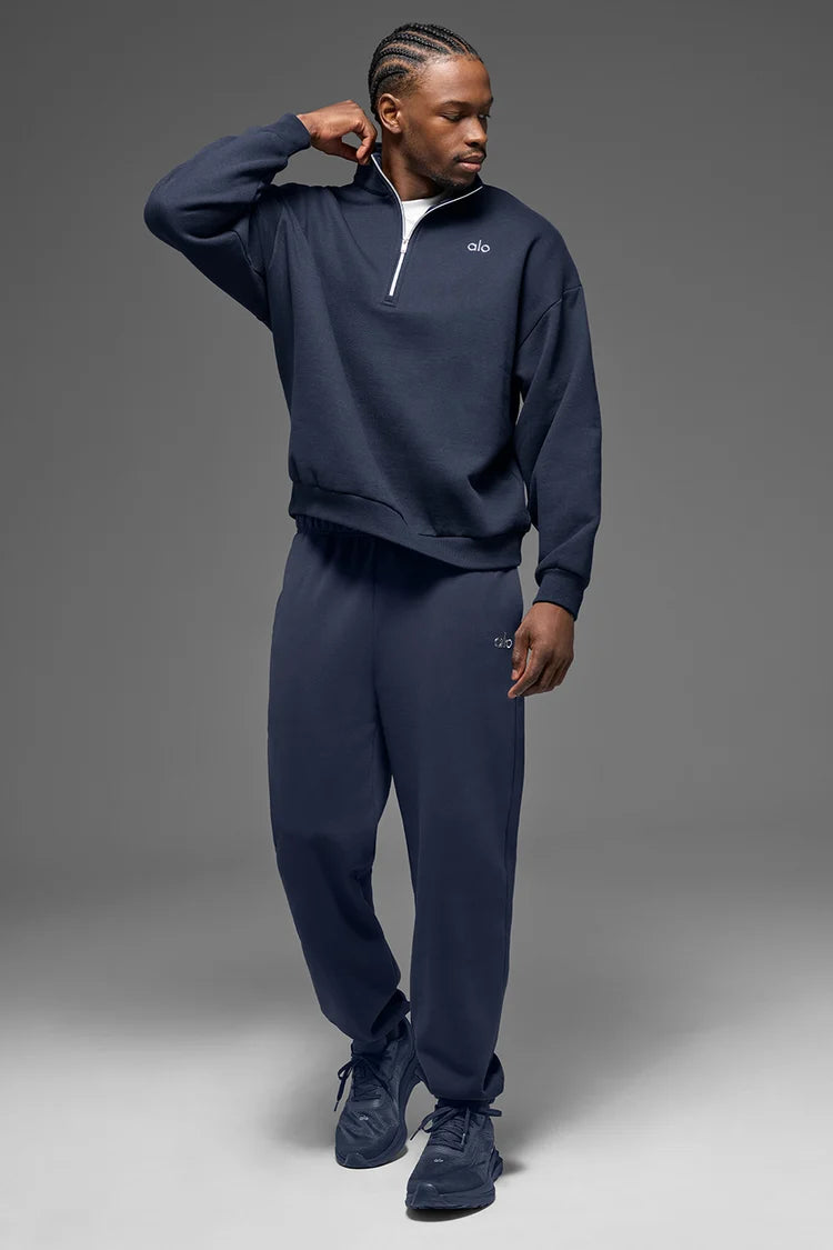 Ensemble 1/4 zip yoga homme - Marine