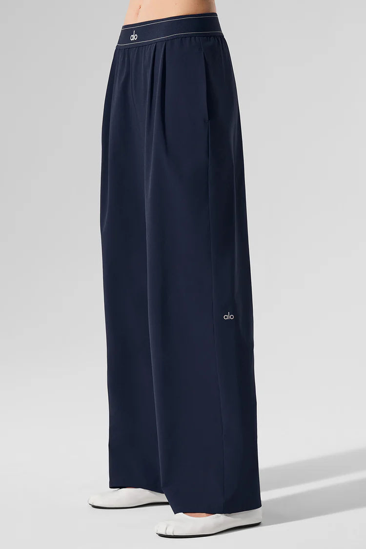 Pantalon Large Taille Haute - Marine